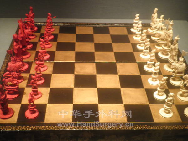 象牙雕刻的国际象棋